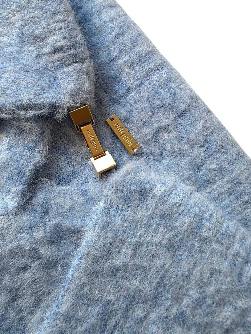 Cult Gaia Light Blue Knit Off The Shoulder Cropped Top - Picture 5 of 8